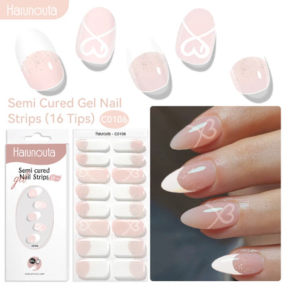 NailGlow™ Marble Red – Stickers Ongles Gel Semi-Cuit Effet Marbré