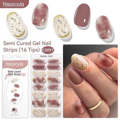 NailGlow™ Marble Red – Stickers Ongles Gel Semi-Cuit Effet Marbré