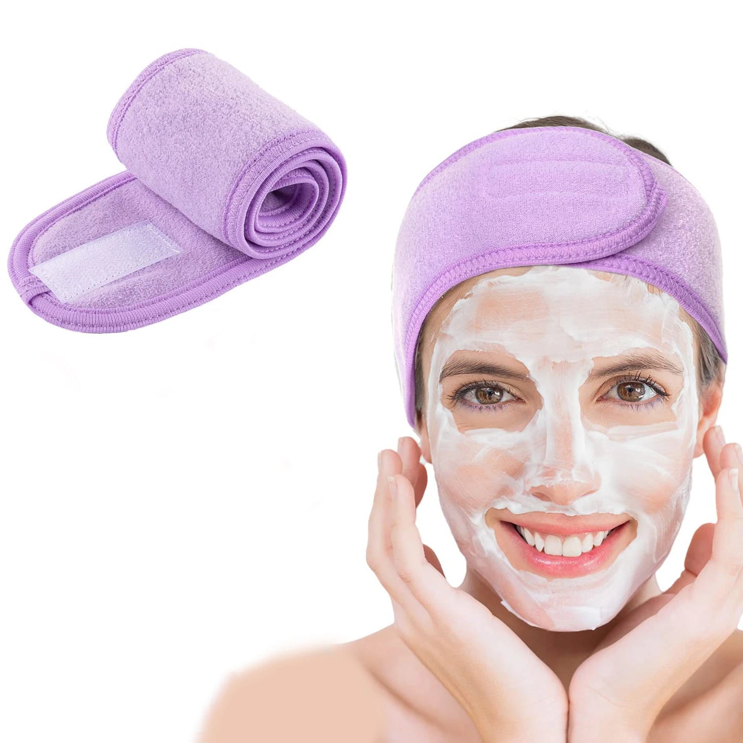 SpaLuxe™ Band – Verstellbares breites Stirnband für Make-up, Skincare, Spa und Gesichtspflege